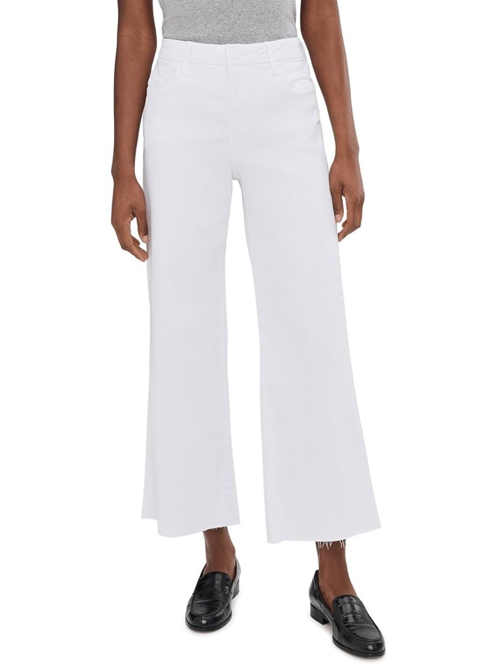 Kut from the Kloth Stella High Rise Raw Hem Flare Jean White Size 10